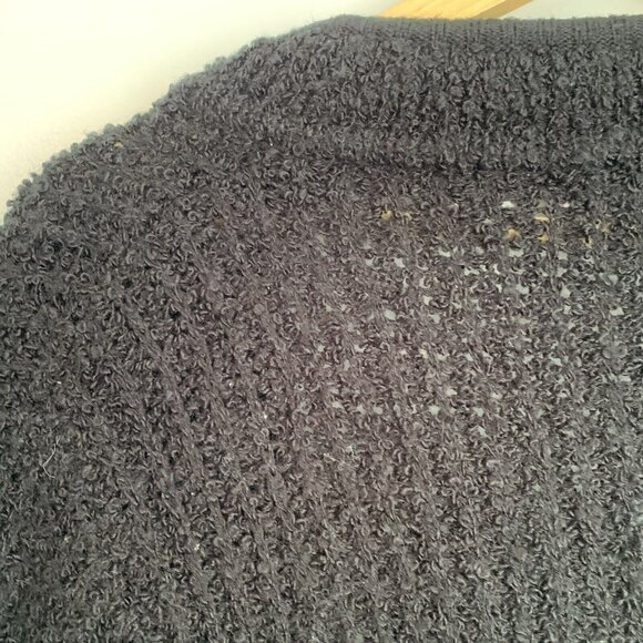 Vintage Millay Black Chunky Open Cardigan Size 40 Large Boyfriend Cozy - Picture 5 of 9